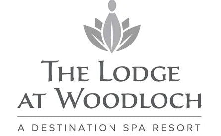 Logo of The Lodge at Woodloch with a stylized leaf design on a white background.